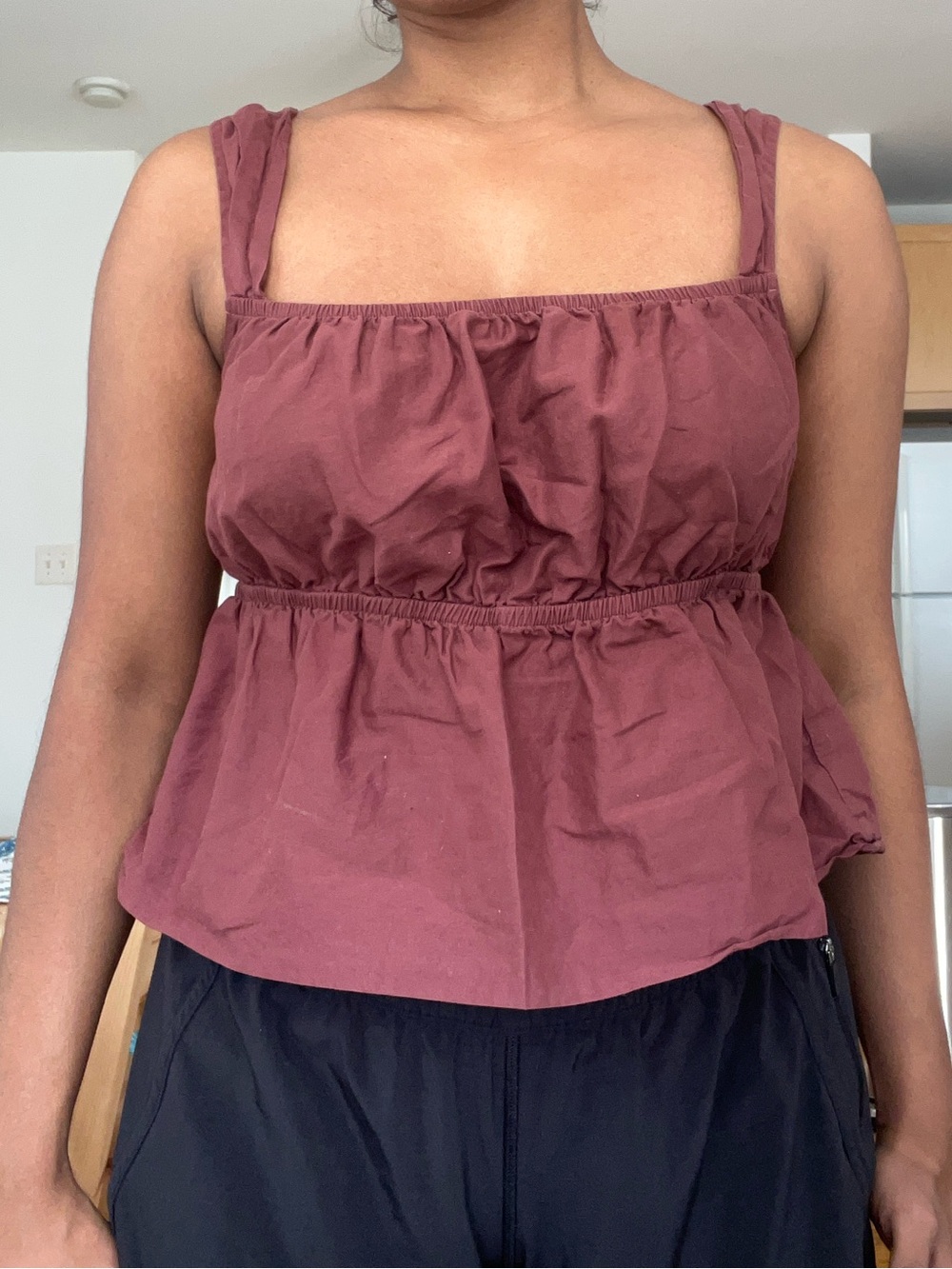 Nation Ltd Thalia Elastic Crop tank, size M color prune (mauve red)